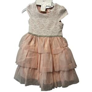 NEW Biscotti Collection Pink Dress Size 5 Tiered Tutu Ballet Ruffle Skirt